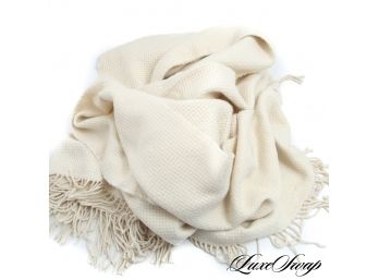 INCREDIBLE NEW WITH TAGS MARZOTTO MADE IN ITALY 100 PURE CASHMERE INTRECCIO BASKETWEAVE 140X180 THROW BLANKET