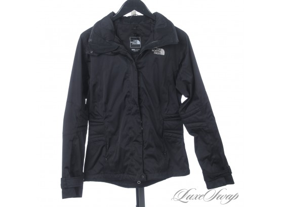 ITS RAINING OUT - GO TO GRAB! THE NORTH FACE BLACK T209 MICROFIBER HYVENT HOODED STORM COAT WOMENS M
