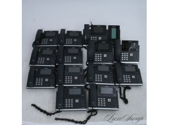 $1500 LOT OF 13 VERIZON YEALINK T46S EXPANSION PHONE SYSTEM OFFICE PHONES WITH MAIN MOTHERBOARD PHONE