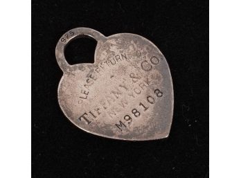 AUTHENTIC AND MOST COVETED TIFFANY & CO. .925 STERLING SILVER 'IF LOST RETURN TO' HEART CHARM PENDANT