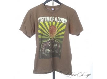 SYSTEM OF A DOWN 2005 GUERILLA TOUR KHAKI GREEN CONCERT BAND TEE SHIRT MADE IN USA M