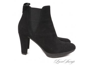 LIKE NEW WITHOUT BOX VC SIGNATURE VINCE CAMUTO BLACK SUEDE RUBBER SOLE BOOTIES 5.5