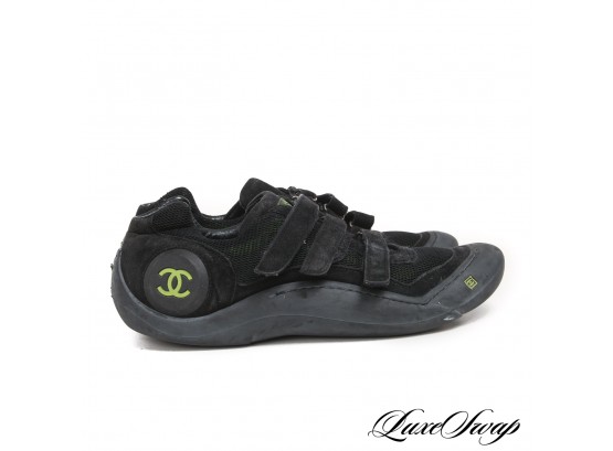 AUTHENTIC CHANEL BLACK SUEDE MESH SNEAKERS