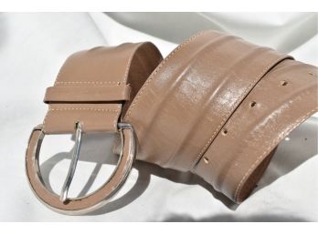 AUTHENTIC VINTAGE CHRISTIAN DIOR TAUPE LEATHER WAIST BELT