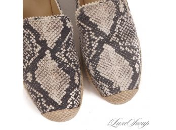 YOU READY FOR SUMMER? LIKE NEW STUART WEITZMAN NATURAL PYTHON PRINT ESPADRILLE LOAFERS 4.5