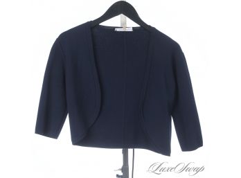 VERY EXPENSIVE AND LIKE NEW MICHAEL KORS COLLECTION MADE IN ITALY NAVY WOOL BOLERO SWEATER M