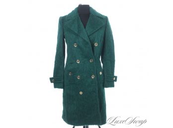 TALK ABOUT EXPENSIVE : BRAND NEW AND UNUSED MICHAEL KORS PALMETTO GREEN ALPACA BLEND FURRY LONG COAT 2