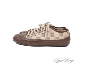 YOURE GOING TO HAVE TO BID HIGH : VERIFIED AUTHENTIC LOUIS VUITTON CREAM DAMIER CANVAS LOW TOP MENS SNEAKERS 7