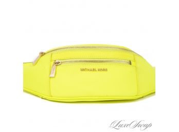 BRAND NEW WITHOUT TAGS MICHAEL KORS ULTRA HI-VIZ NEON HIGHLIGHTER GREEN/YELLOW FANNY PACK