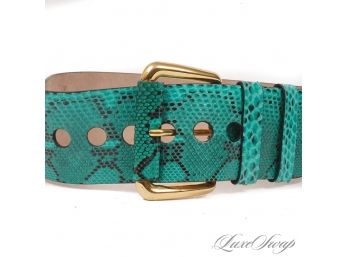 MASSIVE BRAND NEW WITHOUT TAGS MICHAEL KORS COLLECTION (!!) MADE IN ITALY GENUINE PYTHON JADE GREEN 3' BELT