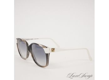 VERY RARE LIKE NEW VINTAGE 1980S JEAN PATOU PARIS MADE IN FRANCE WHITE HORN EFFECT SUNGLASSES