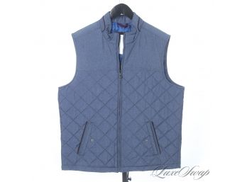 LIKE NEW AND EARLY SPRING ESSENTIAL TOMMY BAHAMA MENS SLATE BLUE QUILTED MICROFIBER GILET WIND VEST L
