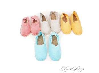 FOUR FOR THE FLOOR : LOT OF 4 BRAND NEW RORO ECOLOGICO NATURAL PIQUE AND JUTE ESPADRILLES 40/41