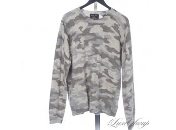SRSLY WANT THIS MYSELF :/ NWT BLACK AND BROWN 100 CASHMERE CAMOUFLAGE CREWNECK SWEATER XL
