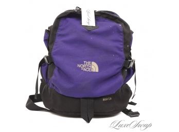 TAKE A HIKE : AUTHENTIC THE NORTH FACE 'WASATCH' PURPLE RIPSTOP AND BLACK MULTI POCKET BACKPACK