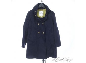 BEAT THE CHILL : MILLY MADE IN USA HEAVY BLUE TWILL GOLD BUTTON WINTER COAT 8