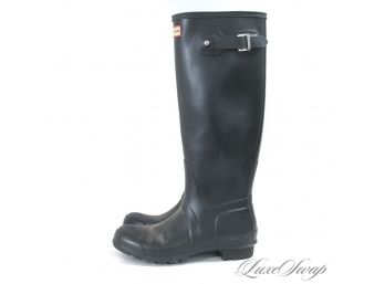 BRAND NEW WITHOUT BOX HUNTER MADE IN GREAT BRITAIN CLASSIC TALL WOMENS RUBBER RAIN BOOTS 8
