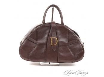 BIDDING WAR COMING: VERIFIED AUTHENTIC AND LIKE NEW $2500 CHRISTIAN DIOR PARIS BURGUNDY LEATHER 'BOWLER' BAG