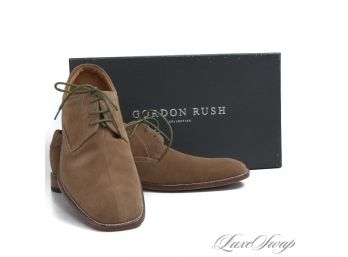 BRAND NEW IN BOX GORDON RUSH COLLECTION MENS TAUPE SUEDE CENTER STITCHED MENS DERBY SHOES 10.5