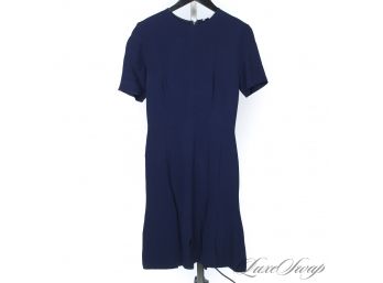 WHAT A COLOR! LIKE NEW STELLA MCCARTNEY ROYAL BLUE UNLINED STRETCH SHORT SLEEVE DRESS 40