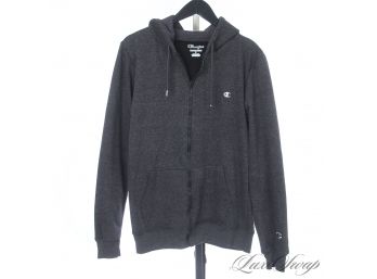 WORK FROM HOME ESSENTIAL : CHAMPION CHARCOAL GREY FLEECE LINED FULL ZIP PERFORMANCE HOODIE S