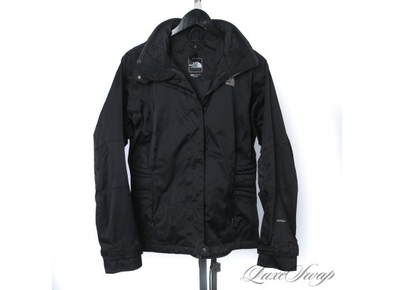 AUTHENTIC THE NORTH FACE BLACK SLICKR HY-VENT QUILTED ELBOW STORM COAT WOMENS M