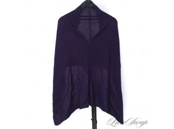 YOU WONT WANT TO TAKE IT OFF : BRAND NEW WITH TAGS CLAUDIA NIEHOLE 100 CASHMERE AMETHYST ASYMMETRICAL PONCHO