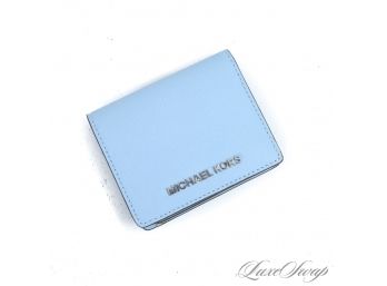 PERFECT SPRING COLOR! BRAND NEW WITHOUT TAGS AUTHENTIC MICHAEL KORS SKY BLUE SAFFIANO LEATHER WALLET