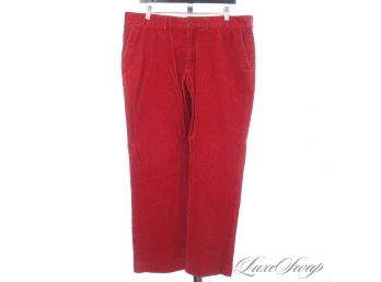 LOT OF 2 POLO RALPH LAUREN MENS VELVET FINISH WIDE WALE CORDUROY PANTS CHERRY RED AND CAMEL 36 AND 32