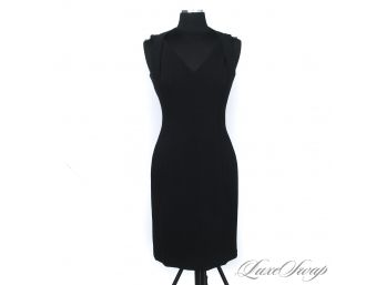 LBD ALERT! LIKE NEW WITHOUT TAGS MICHAEL KORS COLLECTION MADE IN ITALY BLACK STRETCH WOOL COCKTAIL DRESS 10