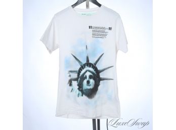 SHOOT YOUR SHOT : AUTHENTIC OFF WHITE VIRGIL ABLOH MAIN LABEL STATUE OF LIBERTY TEE SHIRT S