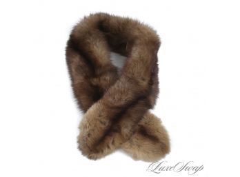 SO SOFT, SO NICE! VINTAGE GENUINE FUR COLLAR SCARF WITH LOBSTER CLASP CLOSURE!