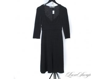 SIGNATURE AND TIMELESS : BRAND NEW WITH TAGS DIANE VON FURSTENBERG CHARCOAL EMPIRE WAIST DRESS USA MADE! 6