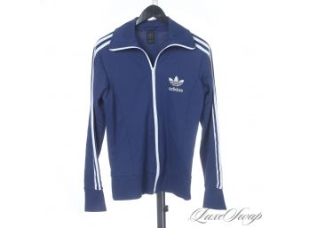 ADIDAS : ALL DAY I DREAM ABOUT......SALES? THATS IT! NAVY BLUE FIREBIRD 'LAGER LOUT' TRACK JACKET S