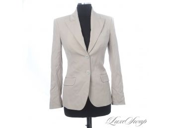 BRAND NEW WITHOUT TAGS MICHAEL KORS COLLECTION ITALY BEIGE STRETCH WOOL PEAK LAPEL BLAZER JACKET 2