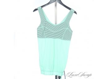 HAVE YOU BEEN WORKING OUT? LULULEMON MINT GREEN U5 STRIPED STRETCH TANK TOP 10