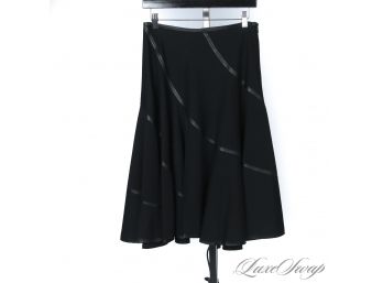 EXPERT LEVEL FASHION : JUNYA WATANABE COMME DES GARCONS MADE IN JAPAN BLACK TAPED SEAM FLOUNCE SKIRT M