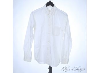 SCARCE! COMME DES GARCONS MADE IN FRANCE WOMENS WHITE BUTTON DOWN SHIRT WITH LIGHT PADDING DETAILS M