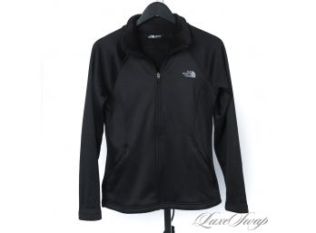 LIKE NEW AUTHENTIC THE NORTH FACE BLACK MICROFIBER FULL ZIP WIND JACKET WOMENS M