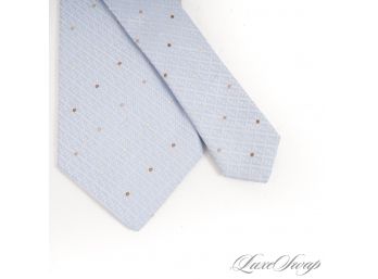 LAST ONE WE HAD SOLD FOR LIKE $150 : AUTHENTIC AND LIKE NEW FENDI BABY BLUE ALLOVER FF MONOGRAM SILK MENS TIE