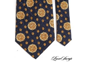 AUTHENTIC VINTAGE GIANNI VERSACE NAVY/GOLD BAROCCO TIE