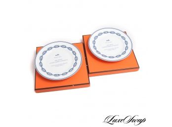 LOT OF 2 NEW IN BOX HERMES CHAINE D'ANCRE PORCELAIN DISHES