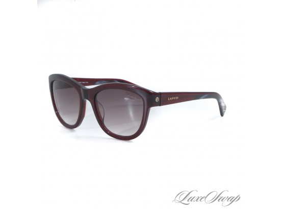 ITS OK TO BE SHADY : AUTHENTIC LANVIN PARIS SLN 556N MADE IN ITALY RUBY RED SUNGLASSES