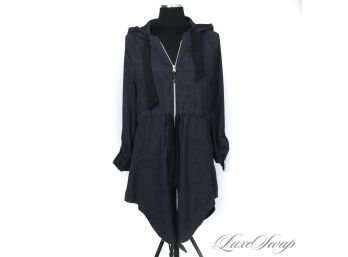 YOU WONT BE ABLE TO LIVE WITHOUT THIS : LULULEMON A6 CHARCOAL MICROFIBER BELTED LONG SPRING COAT 12