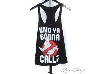 MIGHTY FINE! BLACK 'WHO YA GONNA CALL?' GHOSTBUSTERS TANK TOP L
