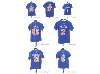 KNICKS FANS DREAM PACK : LOT OF 9 SIGNATURE BLUE AND ORANGE TEE SHIRTS ROSE, MELO, KIDD, STOUDEMIRE ETC S & M