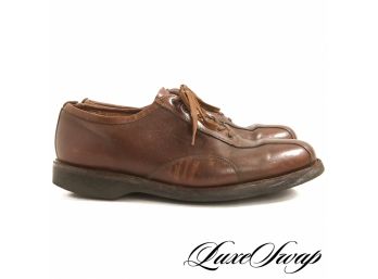 $400 CROCKETT & JONES MADE IN ENGLAND MENS BROWN 'RALLY' BICYCLE TOE LEATHER SHOES 7.5 E UK