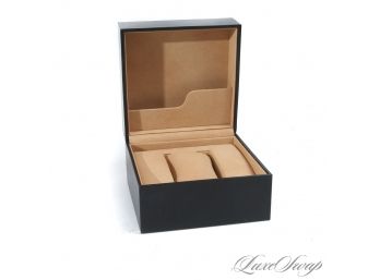 MEGA HARD TO FIND AND NOT CHEAP : AUTHENTIC BULGARI BVLGARI BLACK LEATHER EFFECT WATCH BOX AND STAND