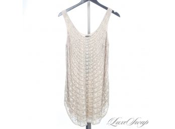 BRAND NEW WITH TAGS KATE MOSS FOR TOPSHOP 100 PERCENT SILK CHAMPAGNE FULLY EMBROIDERED DRESS 2