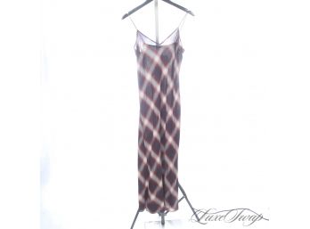 SUMMER READY! VINCE GREY BLACK AND RED TARTAN SHADOW CHECK UNLINED HANDKERCHIEF DRESS S